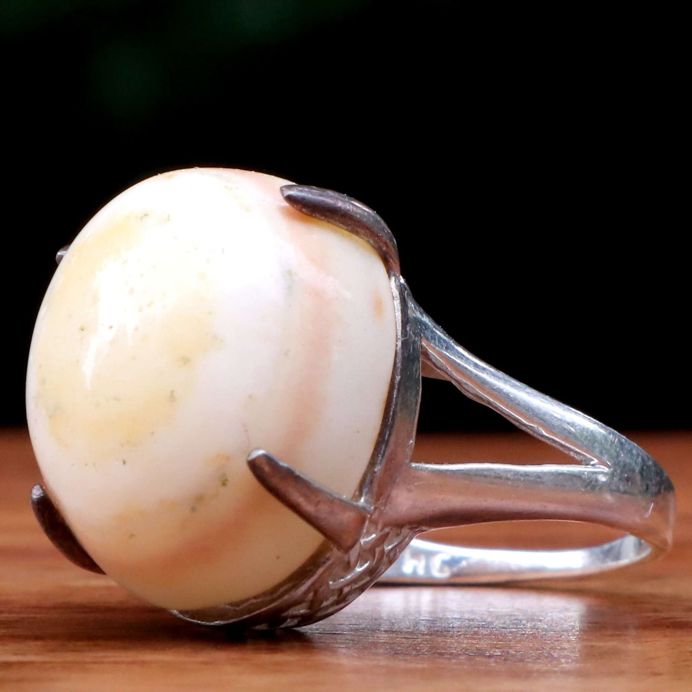 Sulemani Aqeeq Stone For Women | Handmade Sterling Silver Ring with Natural Sulemani Akik Stone | US Size 6 - AlAliGems