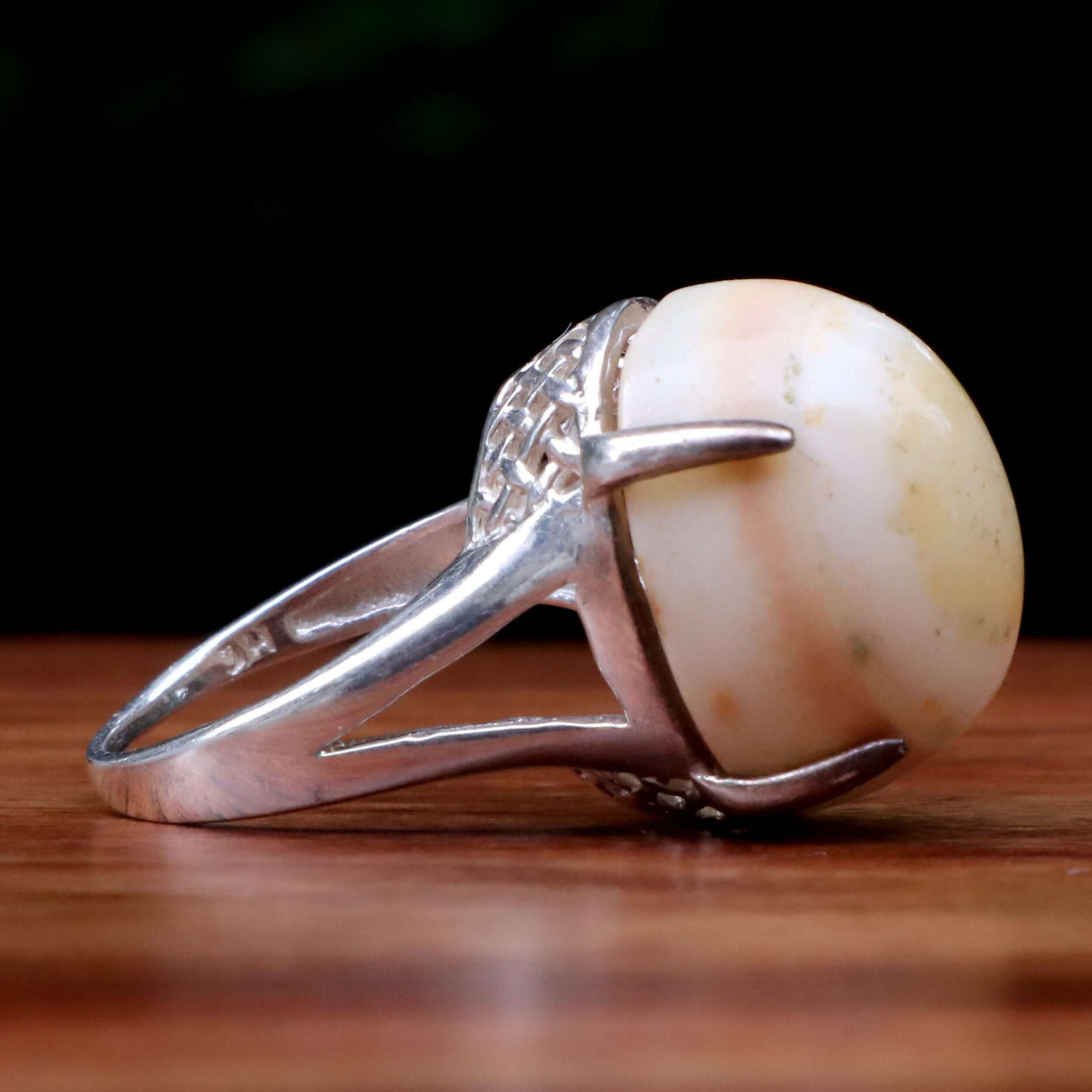 Sulemani Aqeeq Stone For Women | Handmade Sterling Silver Ring with Natural Sulemani Akik Stone | US Size 6 - AlAliGems