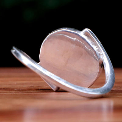 Mosawar Akik Stone Ring For Women | Natural Yemeni Aqeeq Ring For Ladies Sterling Silver | US Size 8 - AlAliGems