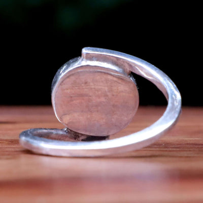 Mosawar Akik Stone Ring For Women | Natural Yemeni Aqeeq Ring For Ladies Sterling Silver | US Size 7 - AlAliGems