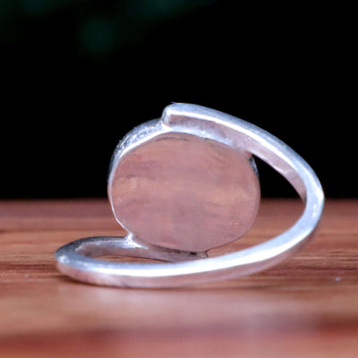 Diamond Cut Dark Red Yemeni Aqeeq Ring For Ladies | Handmade Silver Red Akik Stone Ring For Women | US Size 7 - AlAliGems