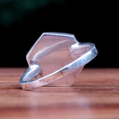 Diamond Cut Orange Yemeni Aqeeq Ring For Ladies | Handmade Silver Akik Stone Ring For Women | US Size 7 - AlAliGems