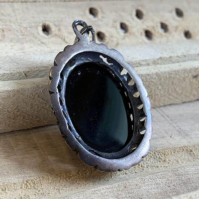 Black Akik Pendant for men and women | S925K | Dark Black Yemeni Aqeeq Stone Pendant | Black Aqeeq Yemeni | AlAliGems - Al Ali Gems