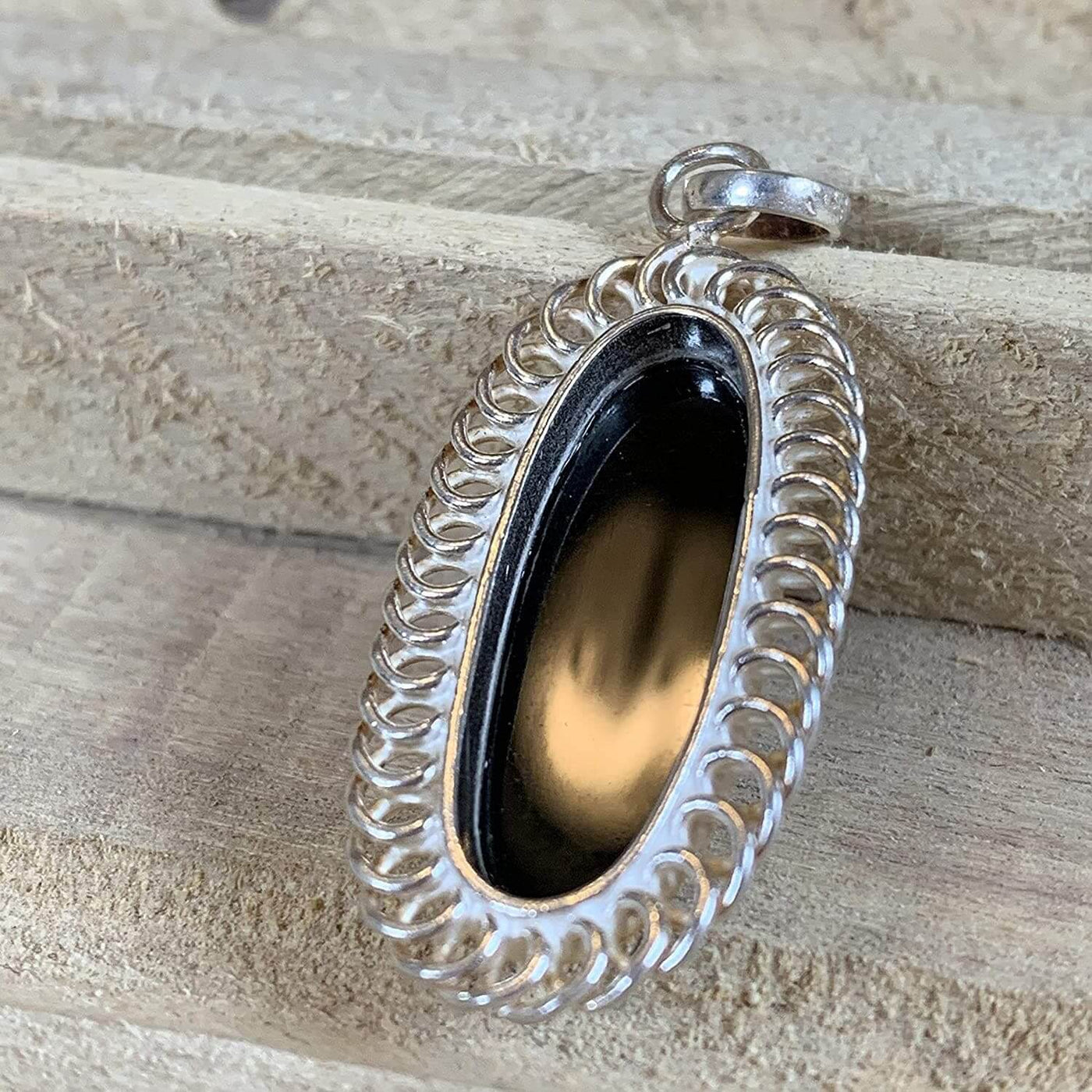 Black Akik Pendant for men and women | S925K | Dark Black Yemeni Aqeeq Stone Pendant | Black Aqeeq Yemeni | AlAliGems - Al Ali Gems