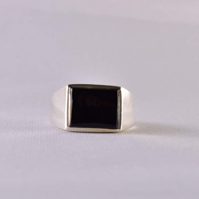 Black Aqeeq onyx aqeeq stone ring for men and women | Hirz Jawad | Yemeni Aqeeq Ring Size 10 - Al Ali Gems
