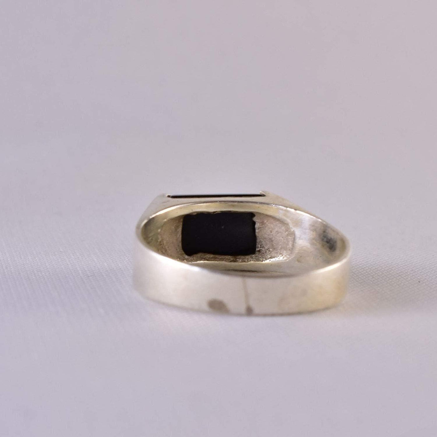 Black Aqeeq onyx aqeeq stone ring for men and women | Yemeni Aqeeq Ring Size 10 - Al Ali Gems