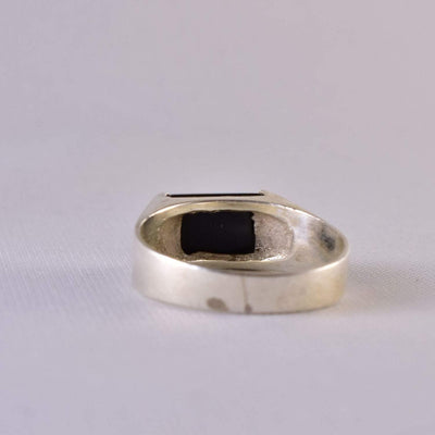Black Aqeeq onyx aqeeq stone ring for men and women | Yemeni Aqeeq Ring Size 10 - Al Ali Gems