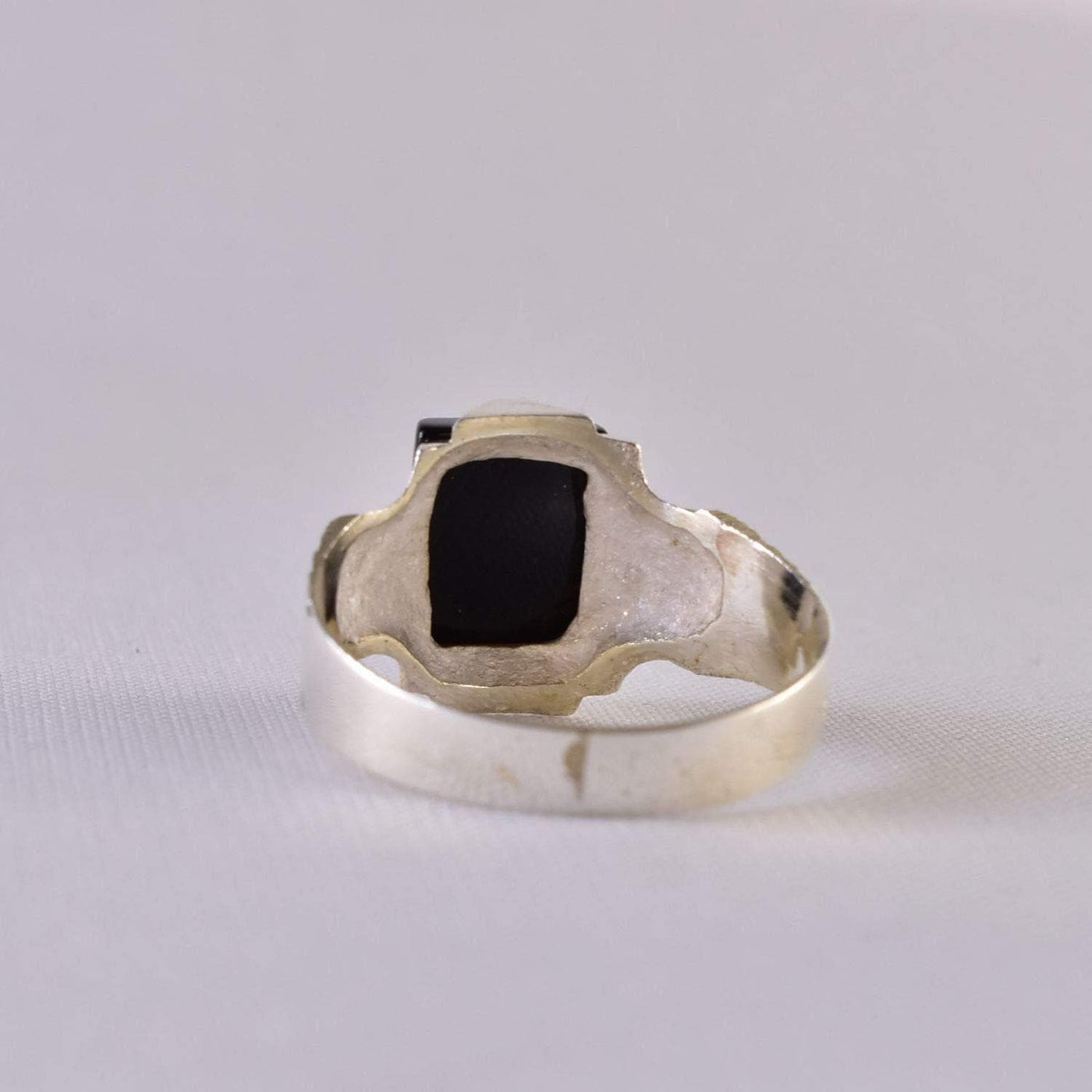 Black Aqeeq onyx aqeeq stone ring for men and women | Yemeni Aqeeq Ring Size 10 - Al Ali Gems