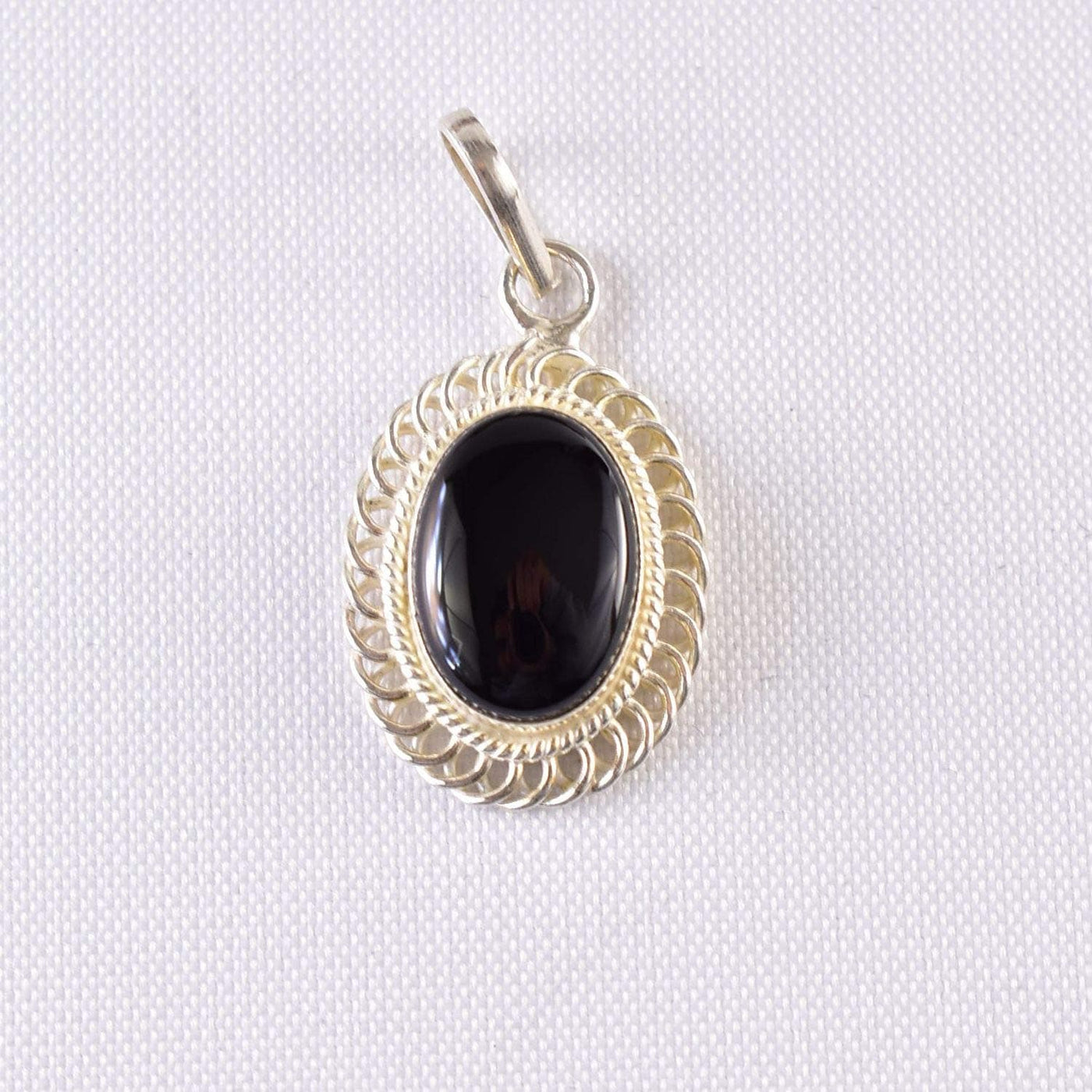Black Aqeeq Pendent for men and women | Sterling Silver 925K | Yemeni Aqeeq Stone Pendent - Al Ali Gems