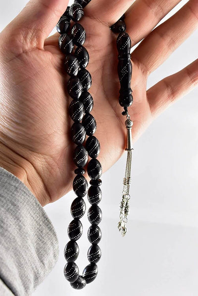 Black Coral 33 Beads | مسبحة يسر Genuine Yusr Tasbih Yusr Beads Yusur Tasbih Yusur Beads - Al Ali Gems