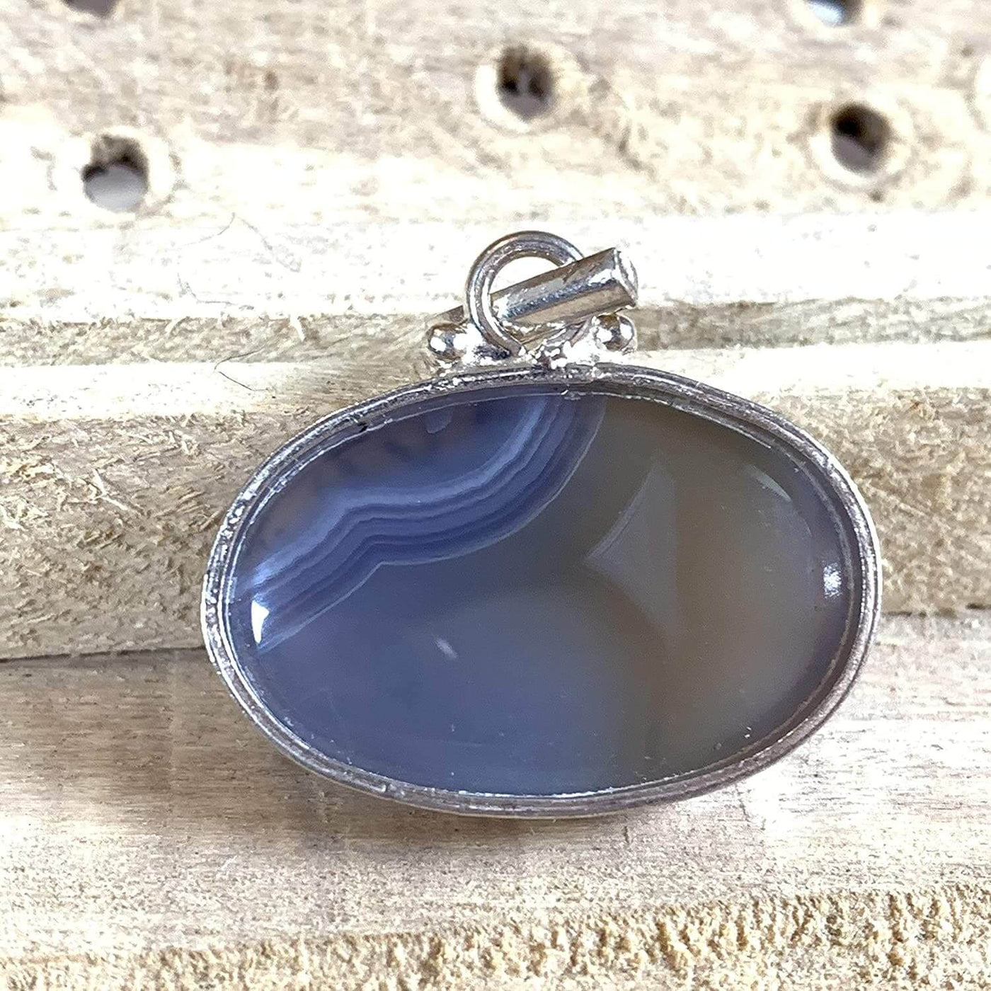 Blue Akik Pendant for men and women | S925K | Blue Yemeni Aqeeq Stone Pendant | Blue Aqeeq Yemeni | AlAliGems - Al Ali Gems