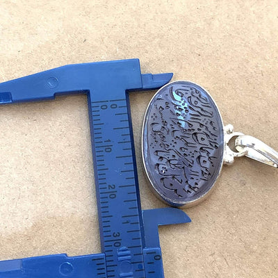 Blue Akik Pendant for men and women | S925K | Blue Yemeni Aqeeq Stone Pendant | Blue Aqeeq Yemeni | AlAliGems - Al Ali Gems