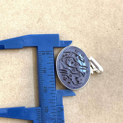 Blue Akik Pendant for men and women | S925K | Blue Yemeni Aqeeq Stone Pendant | Blue Aqeeq Yemeni | AlAliGems - Al Ali Gems