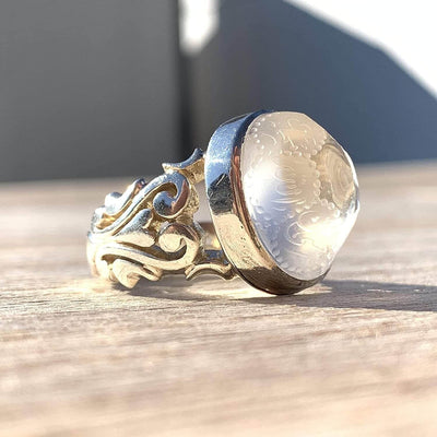 Dur e Najaf Ring Silver | خاتم در النجف الاصلي | AlAliGems | Genuine Dur E Najaf Stone Ring | Engraved Ahlulbayt Names Size 10.75 - Al Ali Gems
