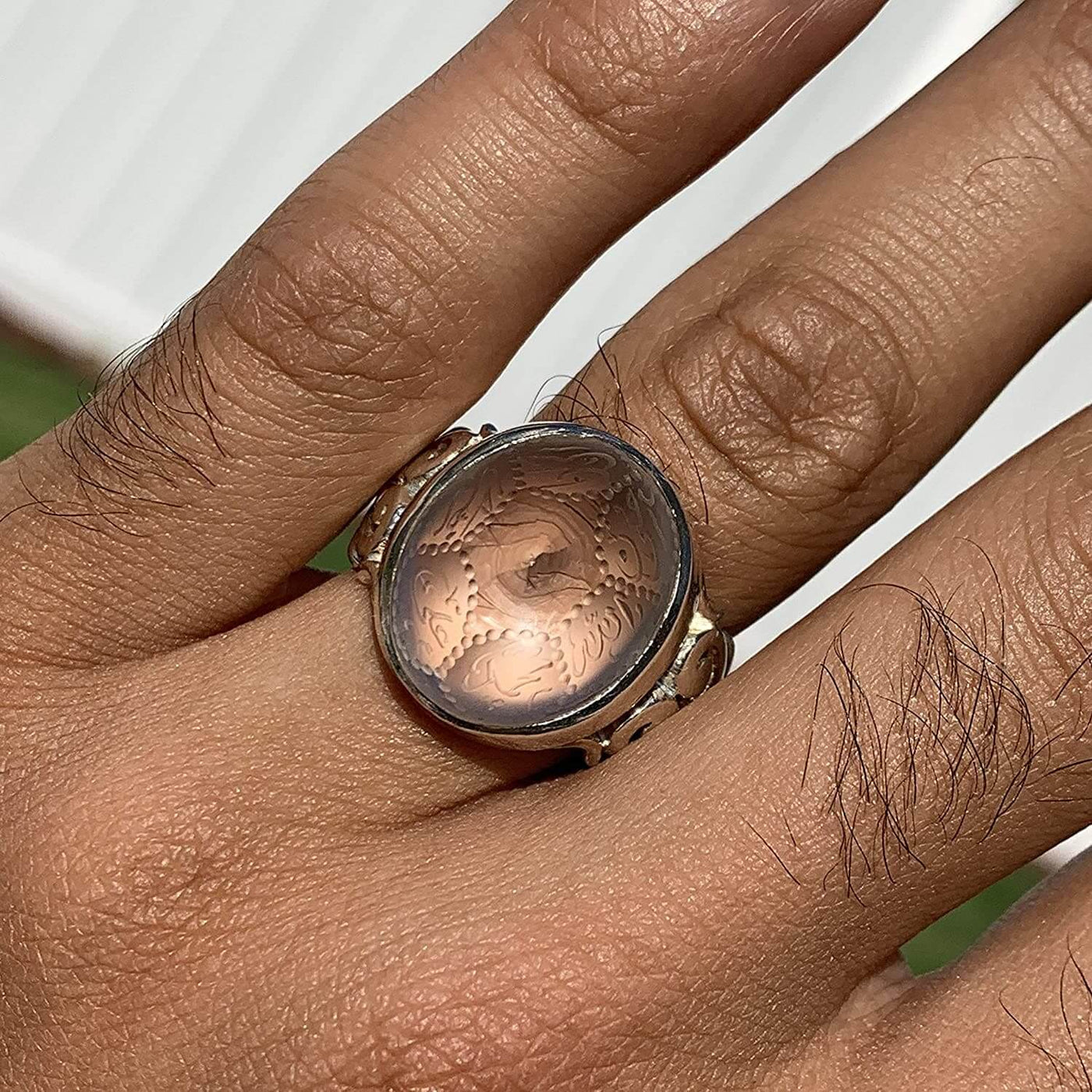 Dur e Najaf Ring Silver | خاتم در النجف الاصلي | AlAliGems | Genuine Dur E Najaf Stone Ring | Engraved Ahlulbayt Names Size 10.75 - Al Ali Gems