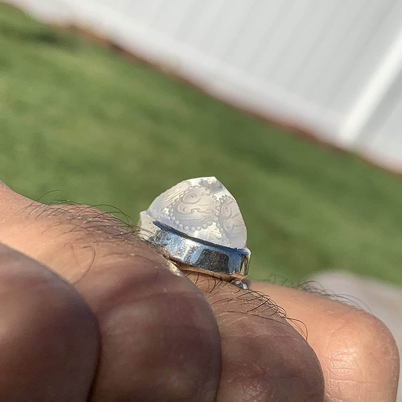 Dur e Najaf Ring Silver | خاتم در النجف الاصلي | AlAliGems | Genuine Dur E Najaf Stone Ring | Engraved Ahlulbayt Names Size 10.75 - Al Ali Gems