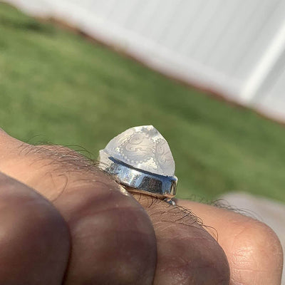 Dur e Najaf Ring Silver | خاتم در النجف الاصلي | AlAliGems | Genuine Dur E Najaf Stone Ring | Engraved Ahlulbayt Names Size 10.75 - Al Ali Gems