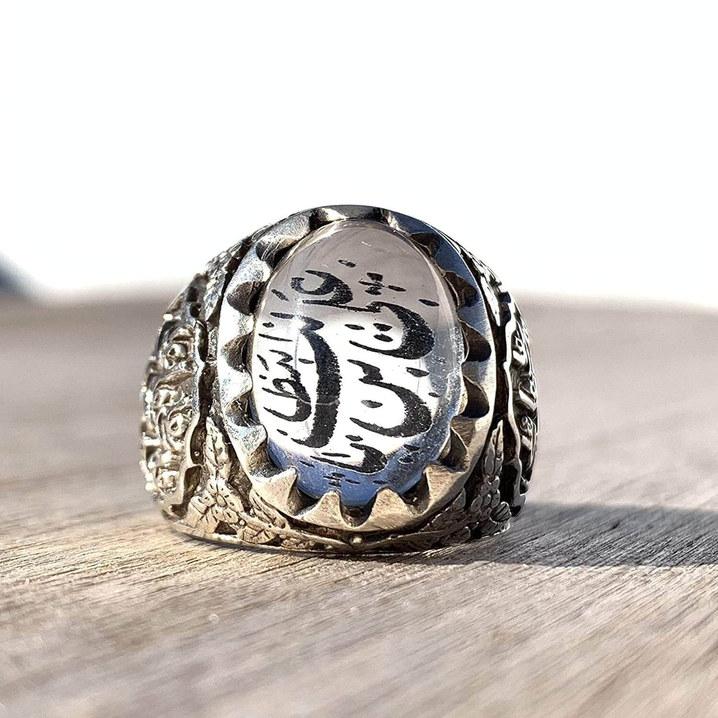 Dur e Najaf Ring Silver | خاتم در النجف الاصلي | AlAliGems | Genuine Dur E Najaf Stone Ring | Engraved Ali Ibn Abi Talib Size 10 - Al Ali Gems