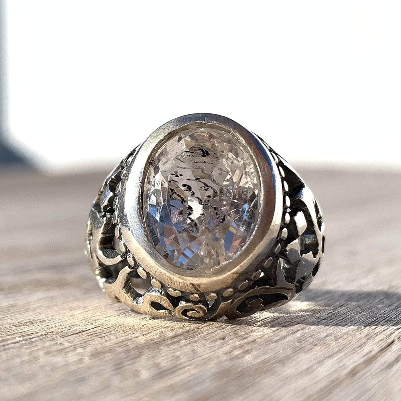 Dur e Najaf Ring Silver | خاتم در النجف الاصلي | AlAliGems | Genuine Dur E Najaf Stone Ring | Engraved Ya Amir Al Momenin Size 8.5 - Al Ali Gems