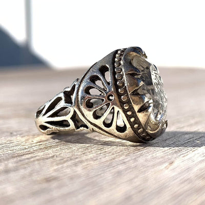 Dur e Najaf Ring Silver | خاتم در النجف الاصلي | AlAliGems | Genuine Dur E Najaf Stone Ring | Engraved Ya Amir Al Momenin Size 8.75 - Al Ali Gems