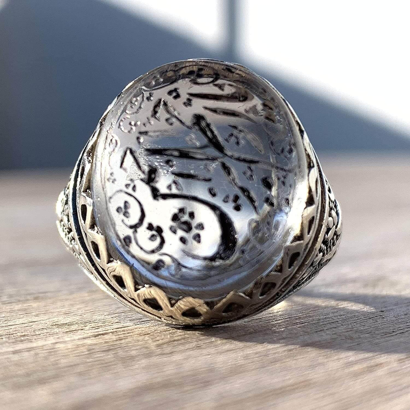 Dur e Najaf Ring Silver | خاتم در النجف الاصلي | AlAliGems | Genuine Dur E Najaf Stone Ring | Engraved Ya Arham Al Rahimeen Size 12 - Al Ali Gems