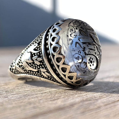 Dur e Najaf Ring Silver | خاتم در النجف الاصلي | AlAliGems | Genuine Dur E Najaf Stone Ring | Engraved Ya Arham Al Rahimeen Size 12 - Al Ali Gems