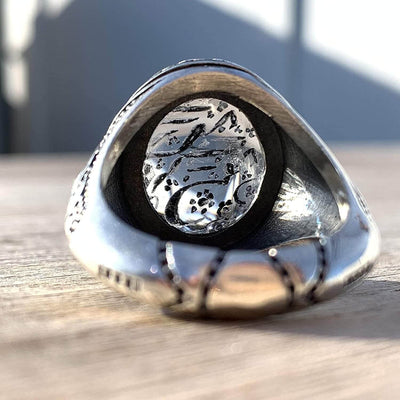 Dur e Najaf Ring Silver | خاتم در النجف الاصلي | AlAliGems | Genuine Dur E Najaf Stone Ring | Engraved Ya Arham Al Rahimeen Size 12 - Al Ali Gems