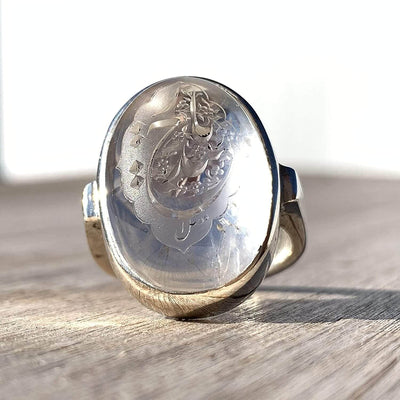 Dur e Najaf Ring Silver | خاتم در النجف الاصلي | AlAliGems | Genuine Dur E Najaf Stone Ring | Engraved Ya Hayder Size 10.75 - Al Ali Gems