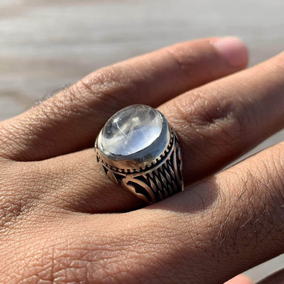 Dur e Najaf Ring Silver | خاتم در النجف الاصلي | AlAliGems | Genuine Dur E Najaf Stone Ring | Silver 925 Size 10 - Al Ali Gems