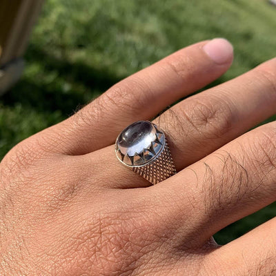 Dur e Najaf Ring Silver | خاتم در النجف الاصلي | AlAliGems | Genuine Dur E Najaf Stone Ring | Silver 925 Size 10 - Al Ali Gems