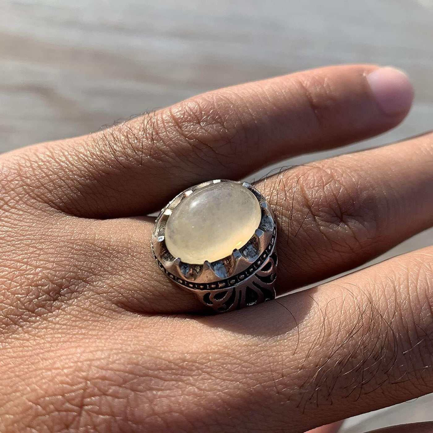 Dur e Najaf Ring Silver | خاتم در النجف الاصلي | AlAliGems | Genuine Dur E Najaf Stone Ring | Silver 925 Size 11.5 - Al Ali Gems