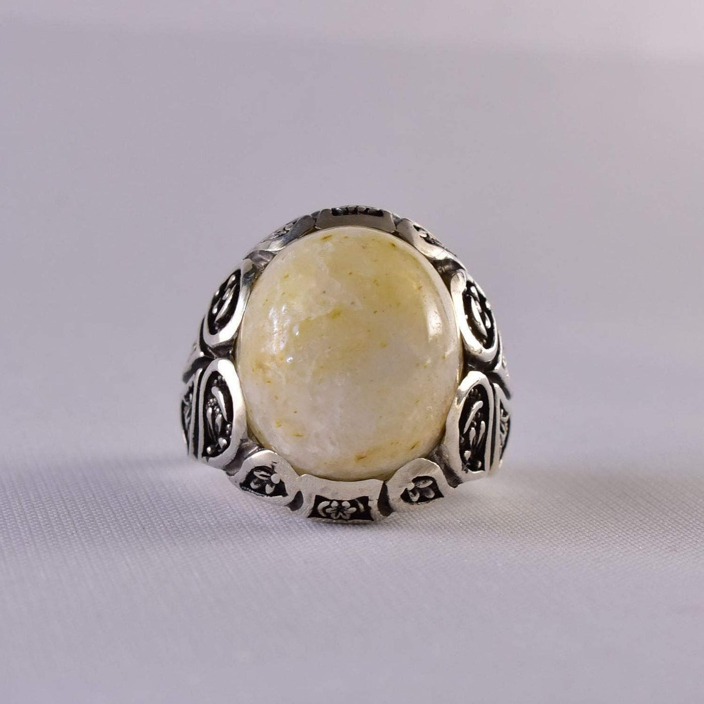Dur e Najaf Ring Silver | خاتم در النجف الاصلي | AlAliGems | Genuine Dur E Najaf Stone Ring Size 10 - Al Ali Gems