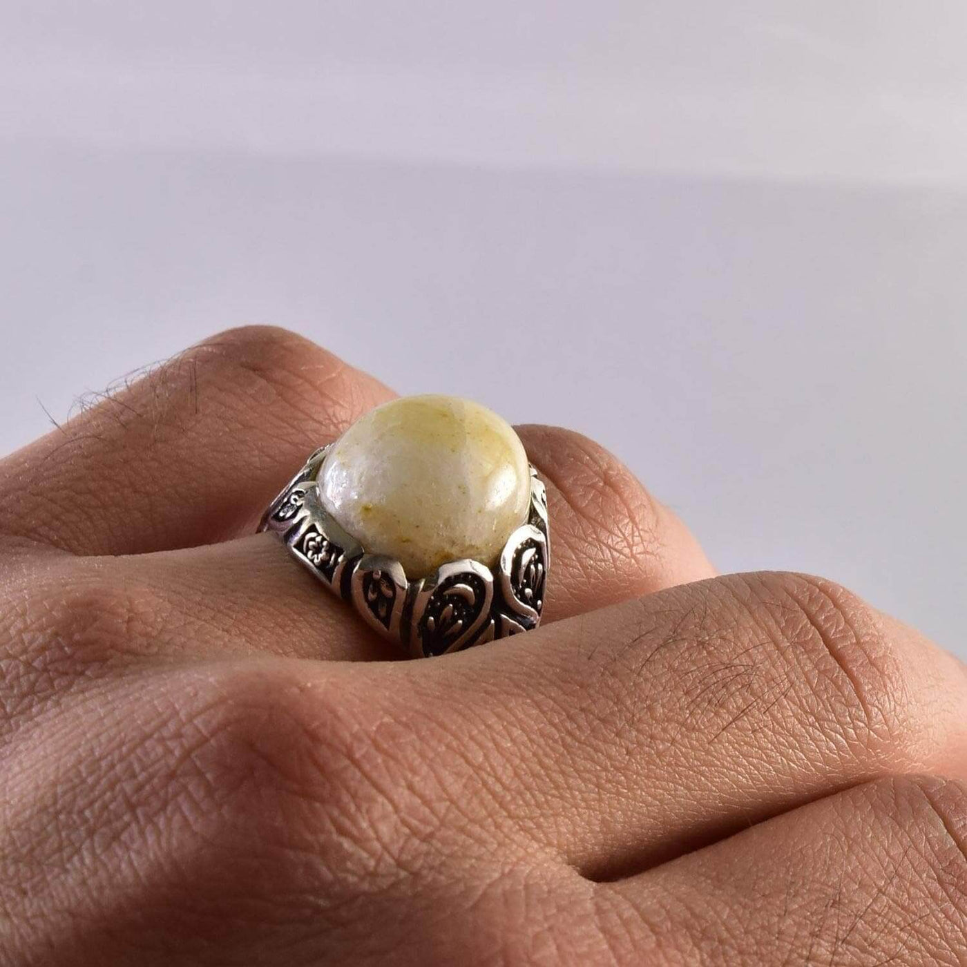 Dur e Najaf Ring Silver | خاتم در النجف الاصلي | AlAliGems | Genuine Dur E Najaf Stone Ring Size 10 - Al Ali Gems
