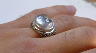 Dur e Najaf Ring Silver | خاتم در النجف الاصلي | AlAliGems | Genuine Dur E Najaf Stone Ring Size 11 - Al Ali Gems