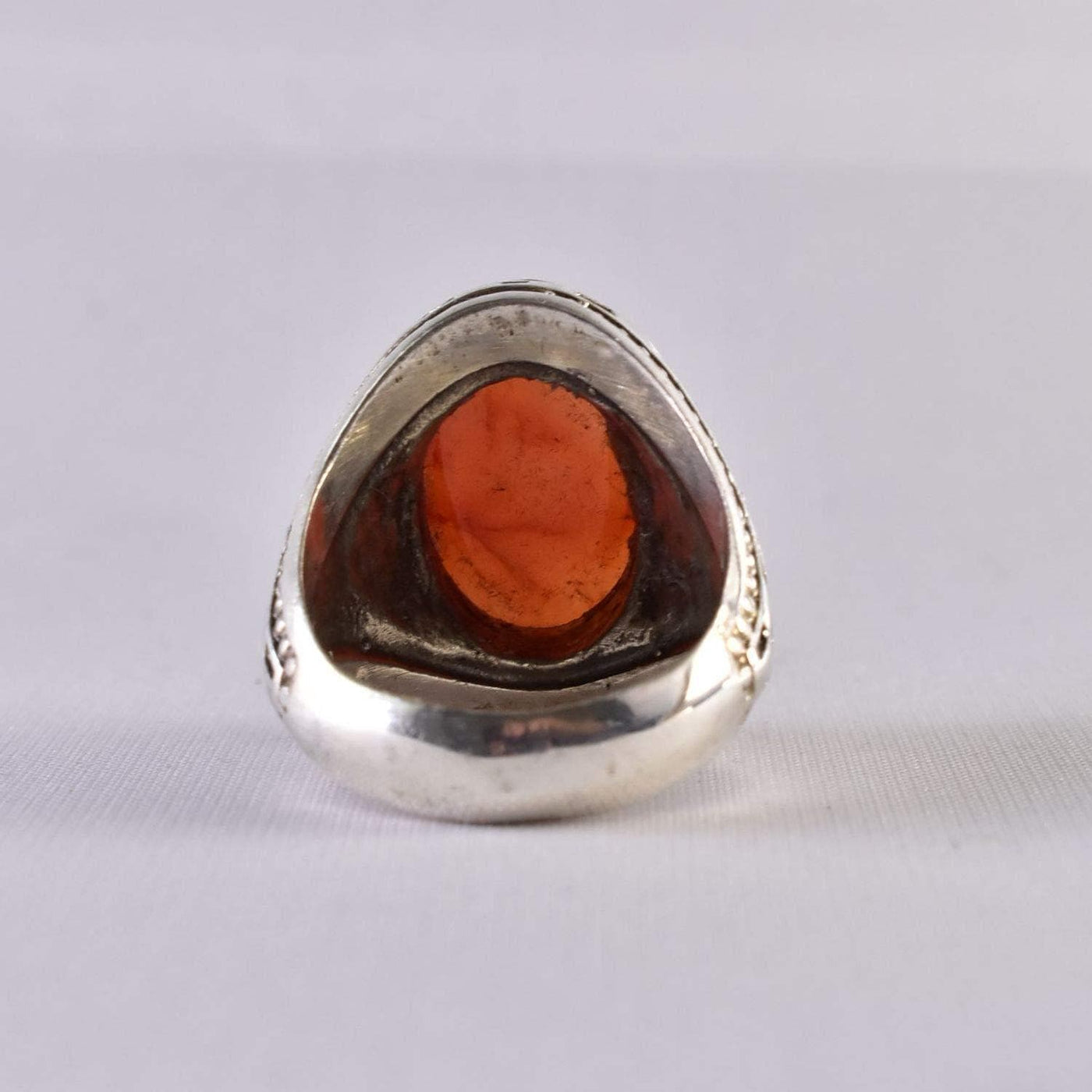 Dur e Najaf Ring Silver | خاتم در النجف الاصلي | AlAliGems | Red Dur Hussaini Stone Ring Size 10.5 - Al Ali Gems