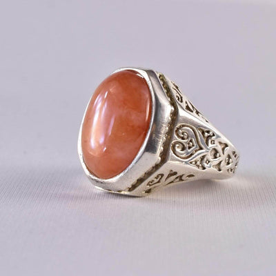 Dur e Najaf Ring Silver | خاتم در النجف الاصلي | AlAliGems | Red Dur Hussaini Stone Ring Size 11 - Al Ali Gems