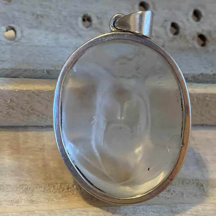 Dur E Najaf Stone Pendant (Quartz) - Abbas Imaginary Face - Al Ali Gems