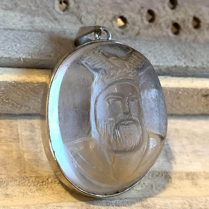 Dur E Najaf Stone Pendant (Quartz) - Abbas Imaginary Face - Al Ali Gems