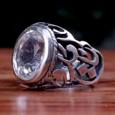 Handmade Dur e Najaf Ring Sterling Silver 92.5 | Original Dur Alnajaf Stone Engraved with Ali Wali Allah | US Size 10 - AlAliGems
