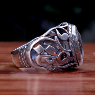Handmade Dur e Najaf Ring Sterling Silver 92.5 | Original Dur Alnajaf Stone Engraved with Ali Wali Allah | US Size 10 - AlAliGems