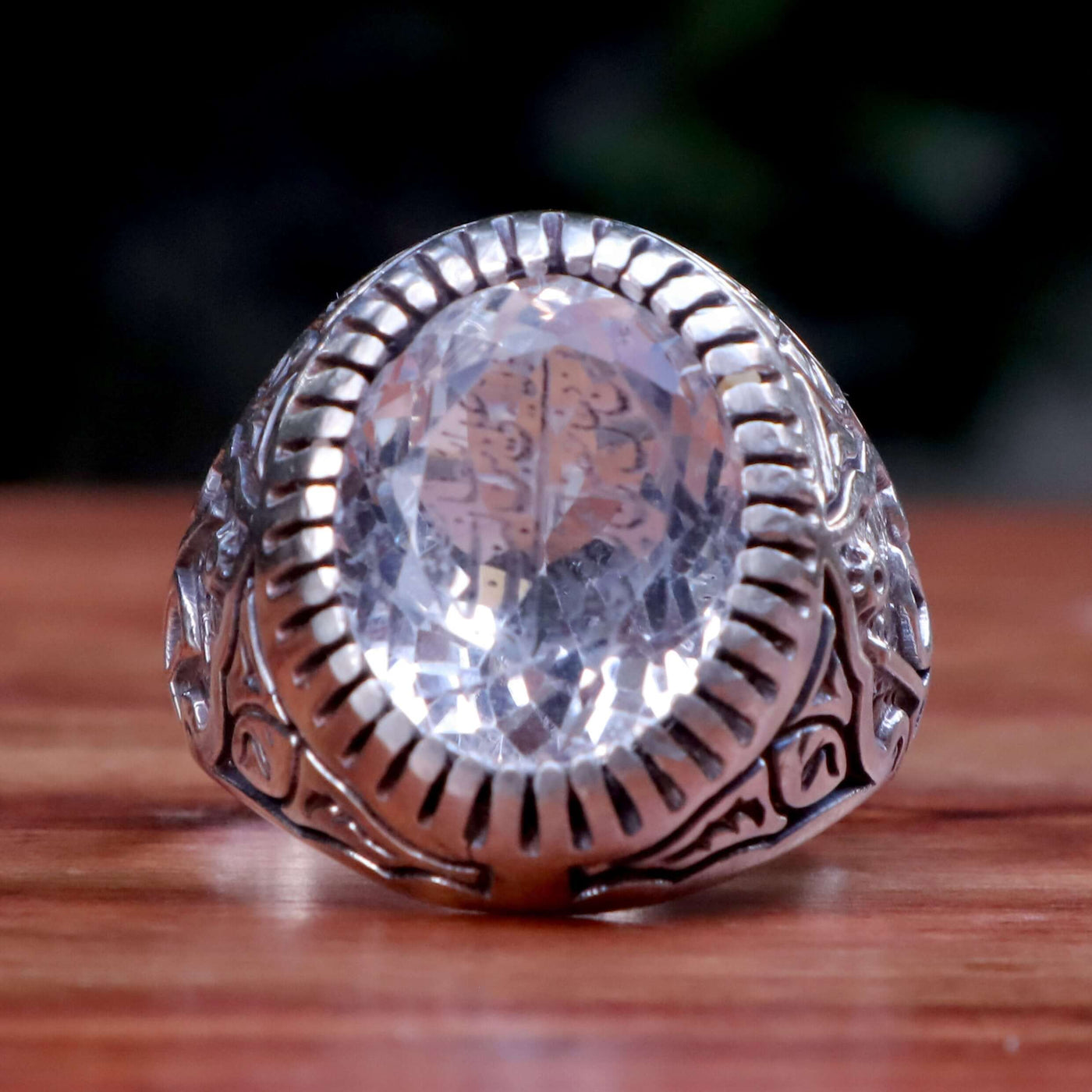 Handmade Dur e Najaf Ring Sterling Silver 92.5 | Original Dur Alnajaf Stone Engraved with Wilayah Ali ibn Abi Talib Hisni and whomever enter my shelter is safegured from my punshiment | US Size 11 - AlAliGems
