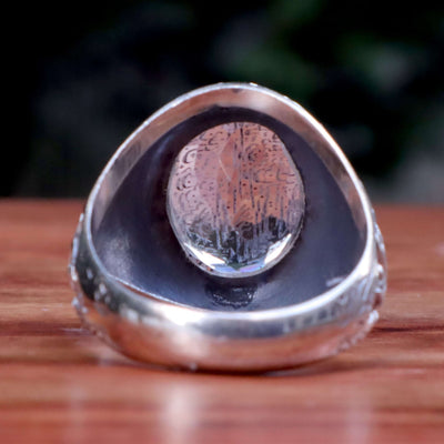 Handmade Dur e Najaf Ring Sterling Silver 92.5 | Original Dur Alnajaf Stone Engraved with Wilayah Ali ibn Abi Talib Hisni and whomever enter my shelter is safegured from my punshiment | US Size 11 - AlAliGems
