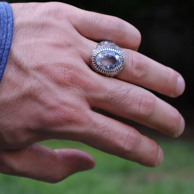 Handmade Dur e Najaf Ring Sterling Silver 92.5 | Original Dur Alnajaf Stone Engraved with Wilayah Ali ibn Abi Talib Hisni and whomever enter my shelter is safegured from my punshiment | US Size 11 - AlAliGems