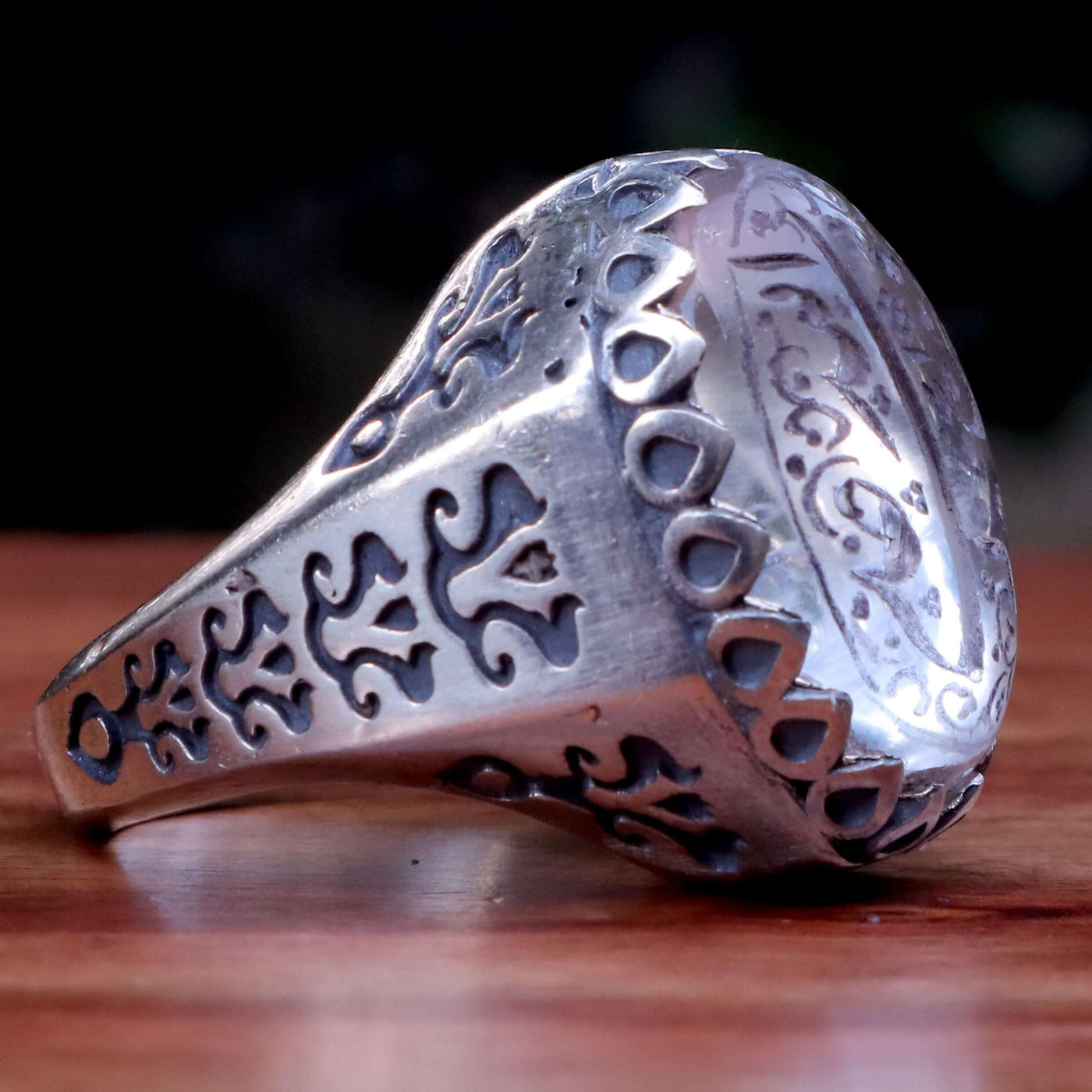 Handmade Dur e Najaf Ring Sterling Silver 92.5 | Original Dur Alnajaf Stone Engraved with Ali Wali Allah | US Size 12 - AlAliGems