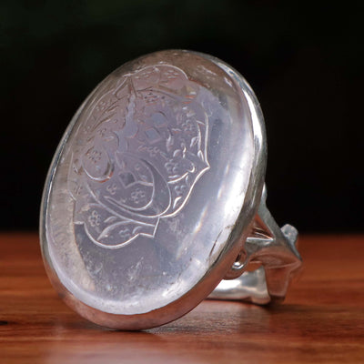 Handmade Dur e Najaf Ring Sterling Silver 92.5 | Original Dur Alnajaf Stone Engraved with Ya Hussain PBUH يا حسين | US Size 11 - AlAliGems