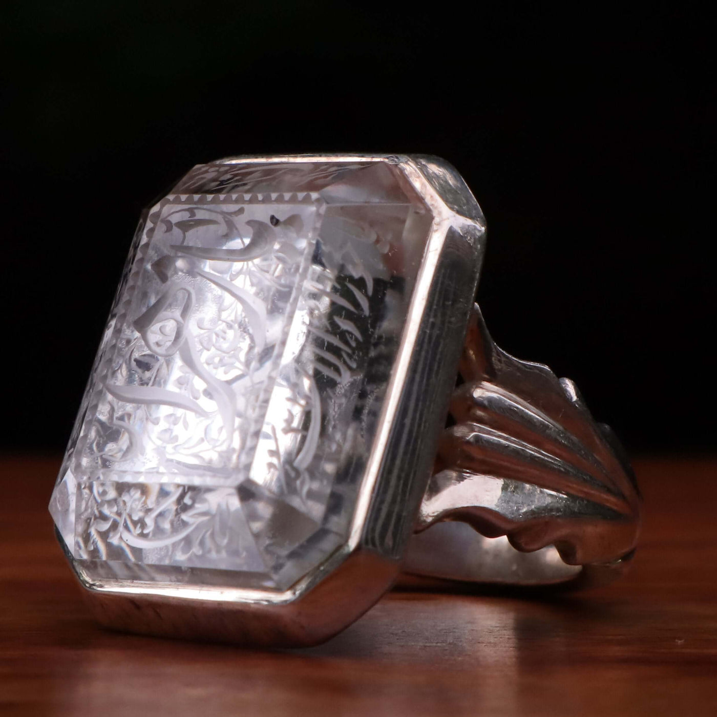 Handmade Dur e Najaf Ring Sterling Silver 92.5 | Original Dur Alnajaf Stone Engraved with Ya Zahraa Ya Haura Al Insia Ya Fatima Ya Mohaddisa Ya Sadiqa Al Kubra | US Size 10.5 - AlAliGems