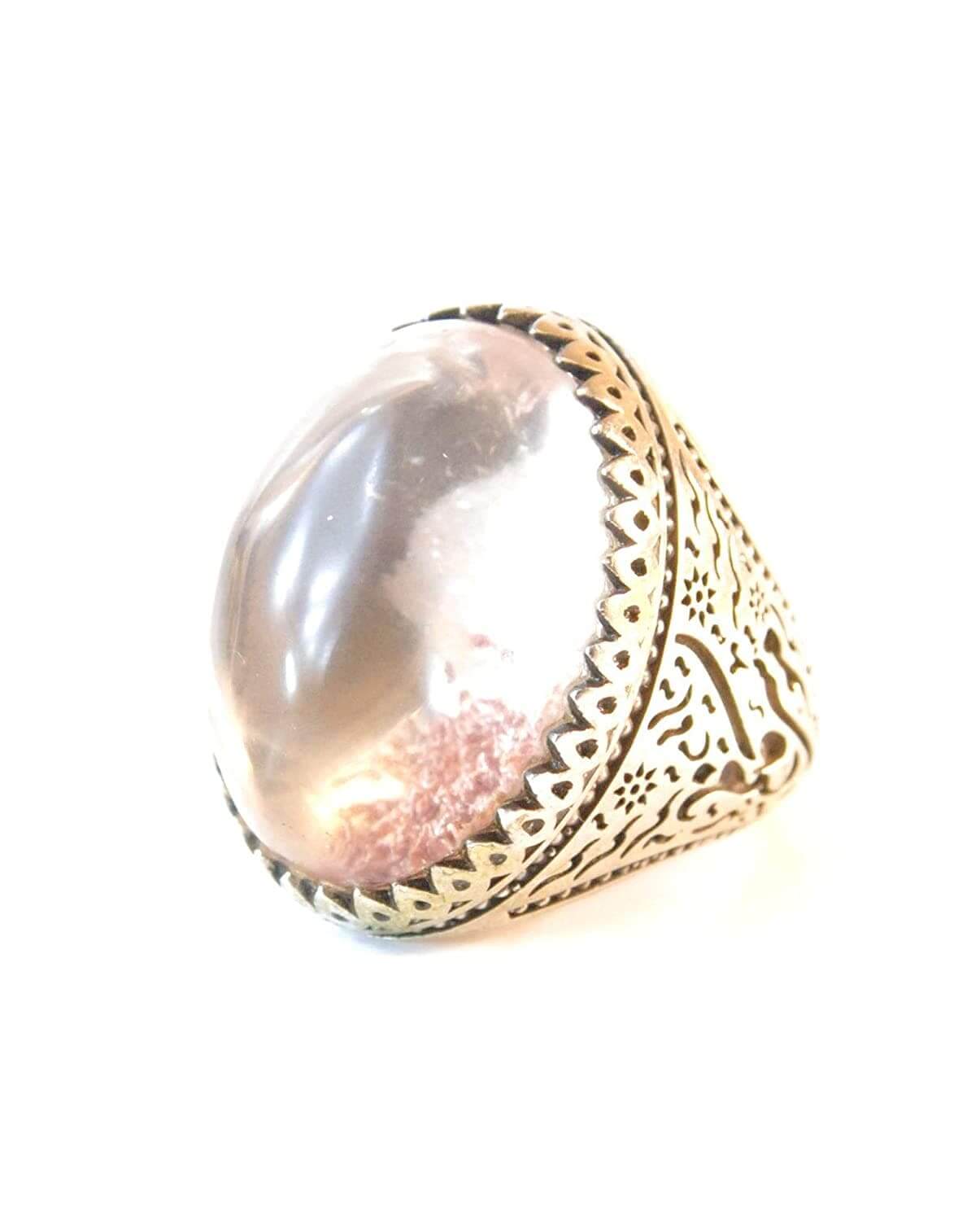Dur Ring Silver | خاتم در | AlAliGems | Genuine Dur Stone Ring Size 12 - Al Ali Gems