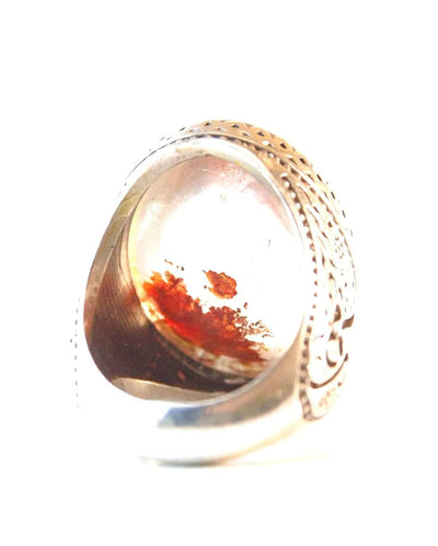 Dur Ring Silver | خاتم در | AlAliGems | Genuine Dur Stone Ring Size 12 - Al Ali Gems