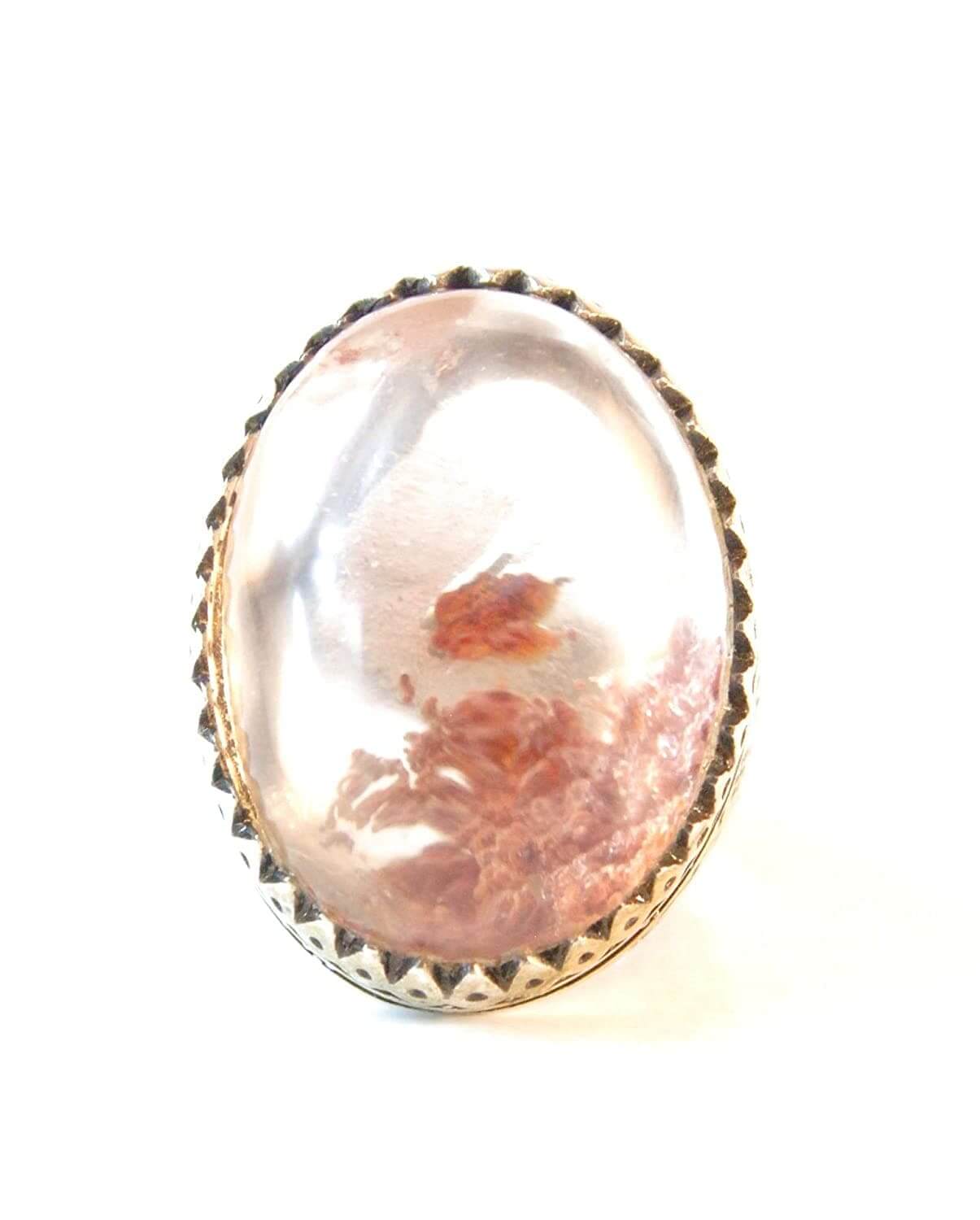 Dur Ring Silver | خاتم در | AlAliGems | Genuine Dur Stone Ring Size 12 - Al Ali Gems