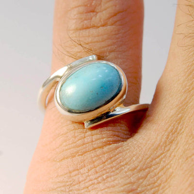 Feroza Stone Ring For Ladies | Natural Persian Turquoise Ring | AlAliGems | S925 | Hirz Jawad | Neyshabur Turquoise | US Size 7 - Al Ali Gems